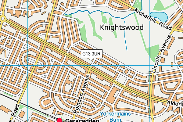 G13 3UR map - OS VectorMap District (Ordnance Survey)