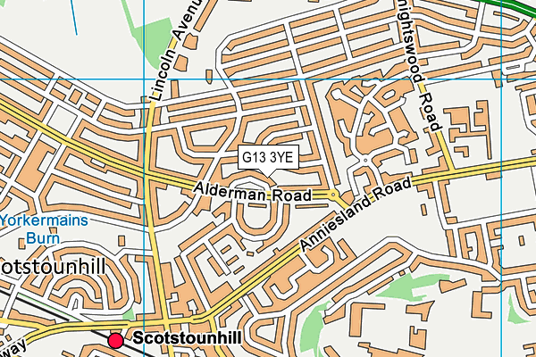 G13 3YE map - OS VectorMap District (Ordnance Survey) G13 3YE map - OS VectorMap District (Ordnance Survey)