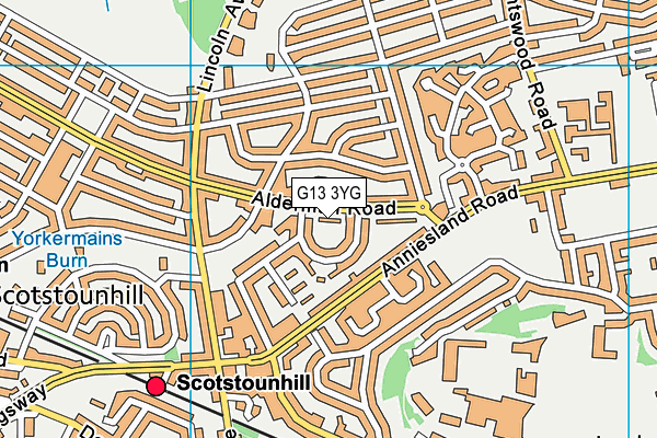 G13 3YG map - OS VectorMap District (Ordnance Survey) G13 3YG map - OS VectorMap District (Ordnance Survey)