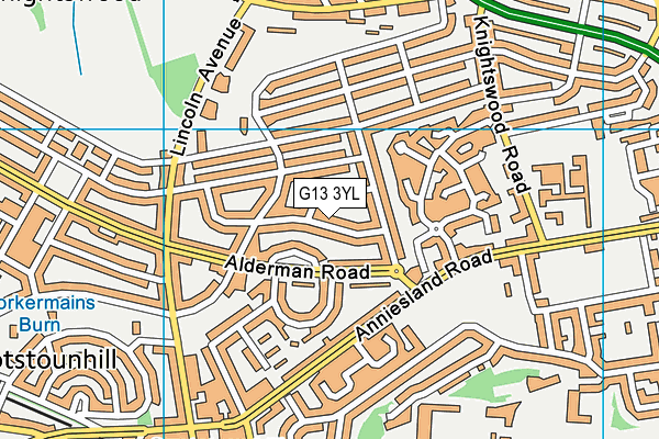 G13 3YL map - OS VectorMap District (Ordnance Survey) G13 3YL map - OS VectorMap District (Ordnance Survey)