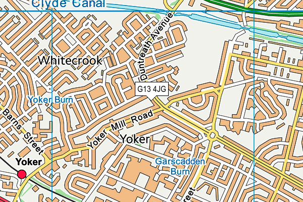 G13 4JG map - OS VectorMap District (Ordnance Survey)