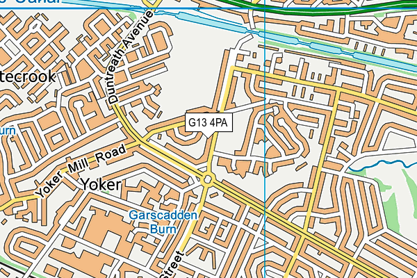 G13 4PA map - OS VectorMap District (Ordnance Survey)