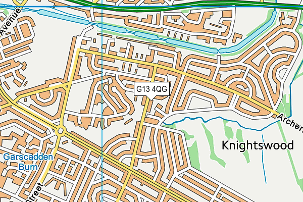 G13 4QG map - OS VectorMap District (Ordnance Survey) G13 4QG map - OS VectorMap District (Ordnance Survey)