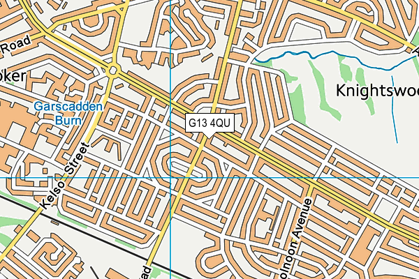 G13 4QU map - OS VectorMap District (Ordnance Survey)