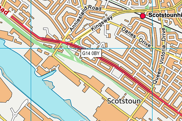 G14 0BY map - OS VectorMap District (Ordnance Survey)
