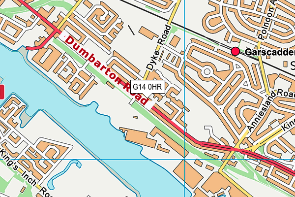 G14 0HR map - OS VectorMap District (Ordnance Survey)