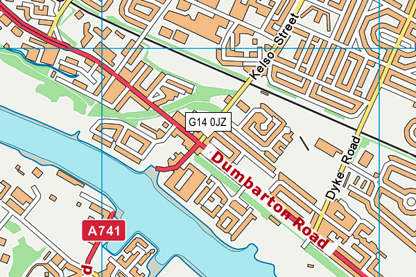 G14 0JZ map - OS VectorMap District (Ordnance Survey)