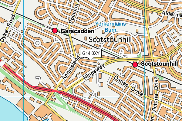 G14 0XY map - OS VectorMap District (Ordnance Survey)