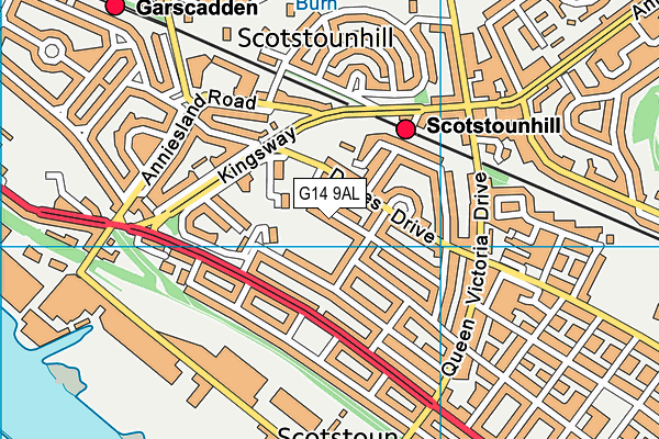 G14 9AL map - OS VectorMap District (Ordnance Survey)