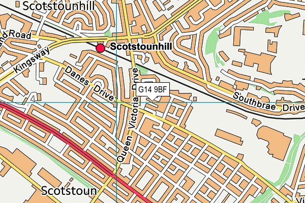 G14 9BF map - OS VectorMap District (Ordnance Survey)