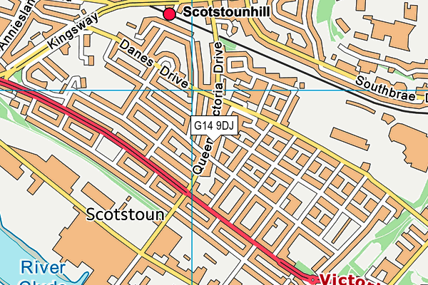 G14 9DJ map - OS VectorMap District (Ordnance Survey)