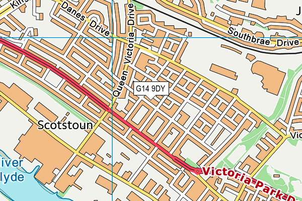 G14 9DY map - OS VectorMap District (Ordnance Survey)