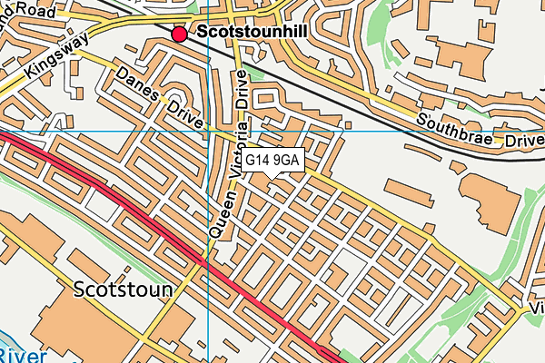G14 9GA map - OS VectorMap District (Ordnance Survey)