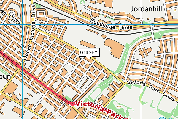 G14 9HY map - OS VectorMap District (Ordnance Survey)