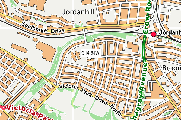 G14 9JW map - OS VectorMap District (Ordnance Survey)