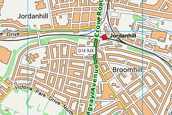 G14 9JX map - OS VectorMap District (Ordnance Survey)