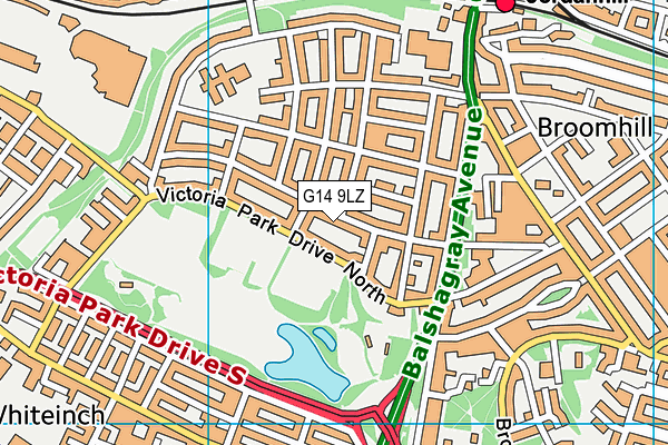 G14 9LZ map - OS VectorMap District (Ordnance Survey)