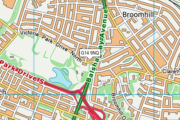 G14 9NQ map - OS VectorMap District (Ordnance Survey)