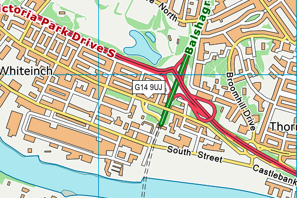 G14 9UJ map - OS VectorMap District (Ordnance Survey)
