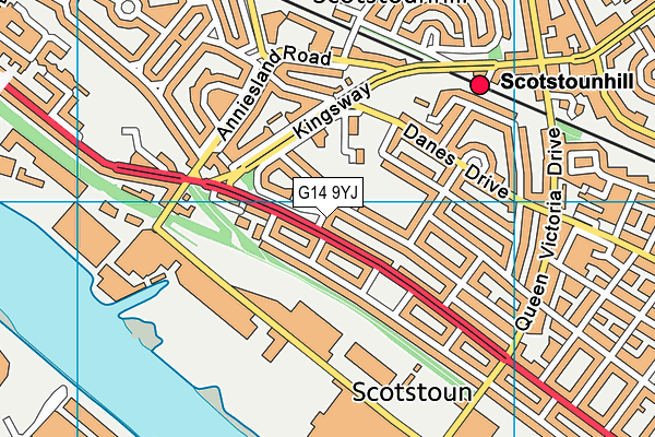 G14 9YJ map - OS VectorMap District (Ordnance Survey)