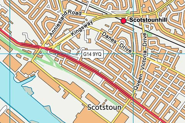 G14 9YQ map - OS VectorMap District (Ordnance Survey) G14 9YQ map - OS VectorMap District (Ordnance Survey)