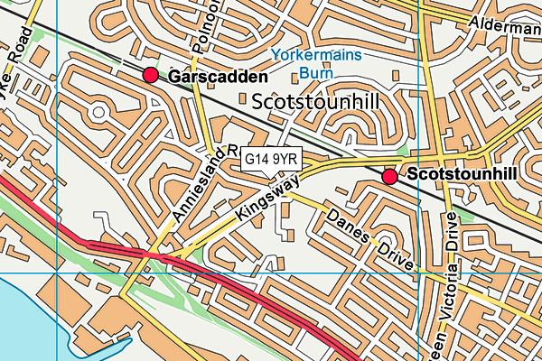 G14 9YR map - OS VectorMap District (Ordnance Survey)