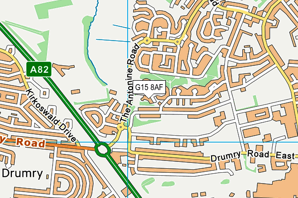 G15 8AF map - OS VectorMap District (Ordnance Survey)