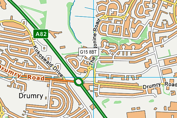 G15 8BT map - OS VectorMap District (Ordnance Survey)