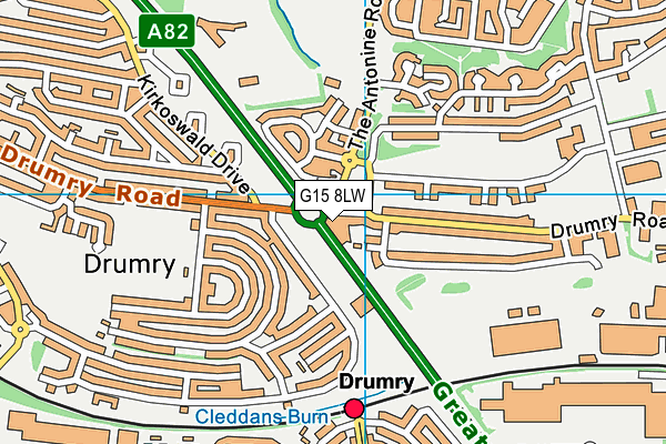 G15 8LW map - OS VectorMap District (Ordnance Survey)