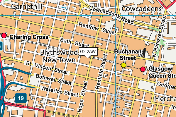 G2 2AW map - OS VectorMap District (Ordnance Survey)