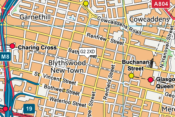 G2 2XD map - OS VectorMap District (Ordnance Survey)