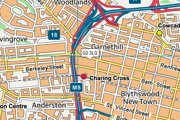 G2 3LG map - OS VectorMap District (Ordnance Survey)