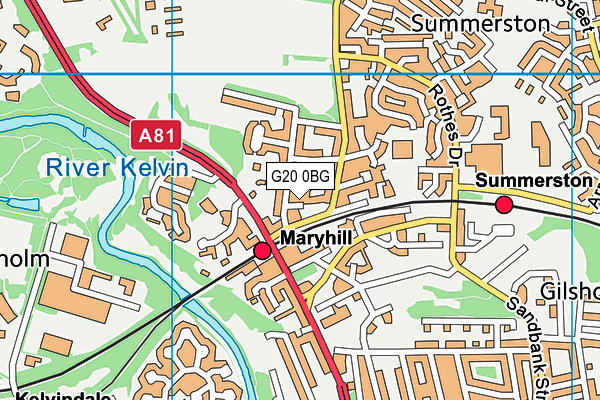 G20 0BG map - OS VectorMap District (Ordnance Survey)