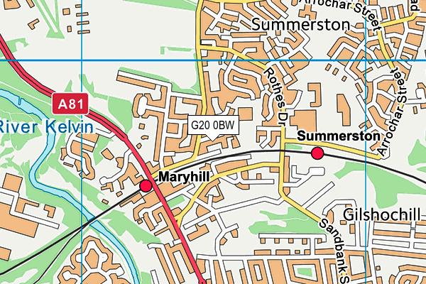 G20 0BW map - OS VectorMap District (Ordnance Survey)
