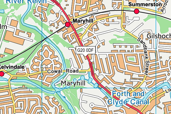 G20 0DF map - OS VectorMap District (Ordnance Survey)