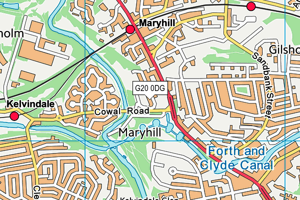 G20 0DG map - OS VectorMap District (Ordnance Survey)