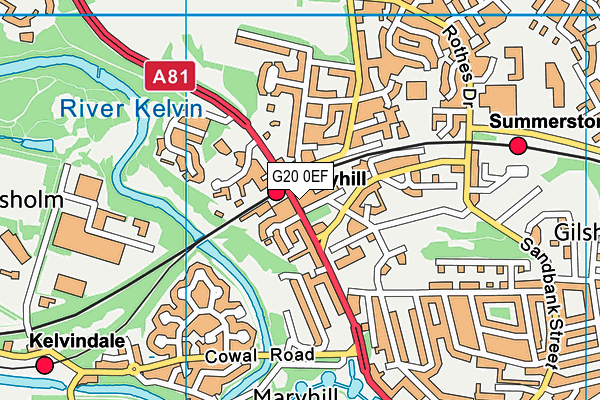 G20 0EF map - OS VectorMap District (Ordnance Survey)