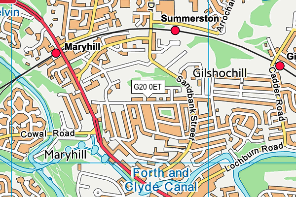 G20 0ET map - OS VectorMap District (Ordnance Survey)