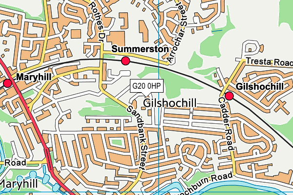 G20 0HP map - OS VectorMap District (Ordnance Survey)