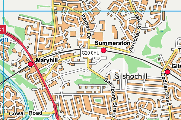 G20 0HU map - OS VectorMap District (Ordnance Survey)