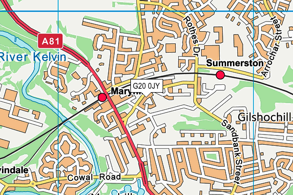 G20 0JY map - OS VectorMap District (Ordnance Survey)