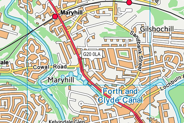 G20 0LA map - OS VectorMap District (Ordnance Survey)