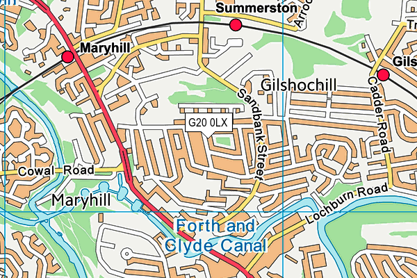 G20 0LX map - OS VectorMap District (Ordnance Survey)
