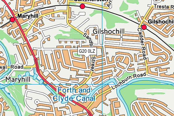 G20 0LZ map - OS VectorMap District (Ordnance Survey)