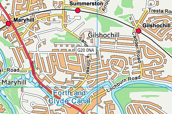G20 0NA map - OS VectorMap District (Ordnance Survey)
