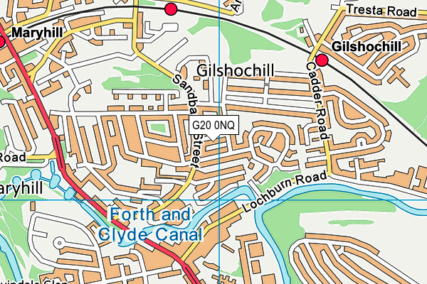 G20 0NQ map - OS VectorMap District (Ordnance Survey)