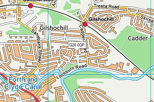 G20 0QP map - OS VectorMap District (Ordnance Survey)