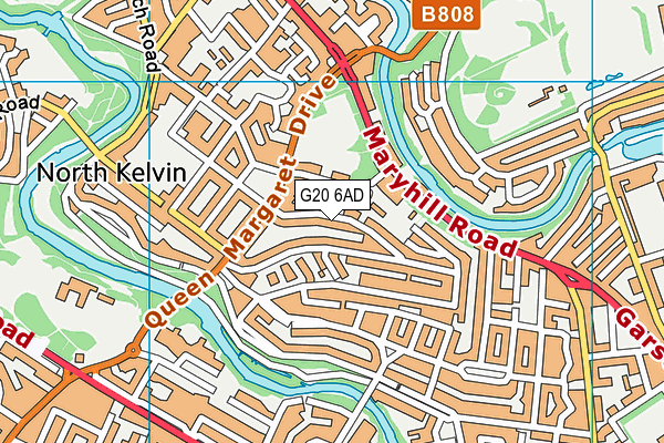 G20 6AD map - OS VectorMap District (Ordnance Survey)