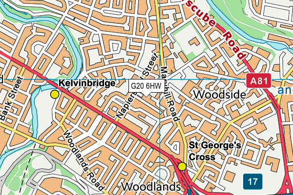 G20 6HW map - OS VectorMap District (Ordnance Survey)
