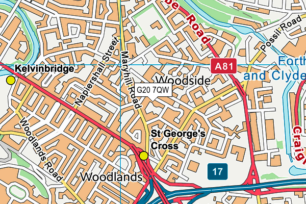 G20 7QW map - OS VectorMap District (Ordnance Survey)